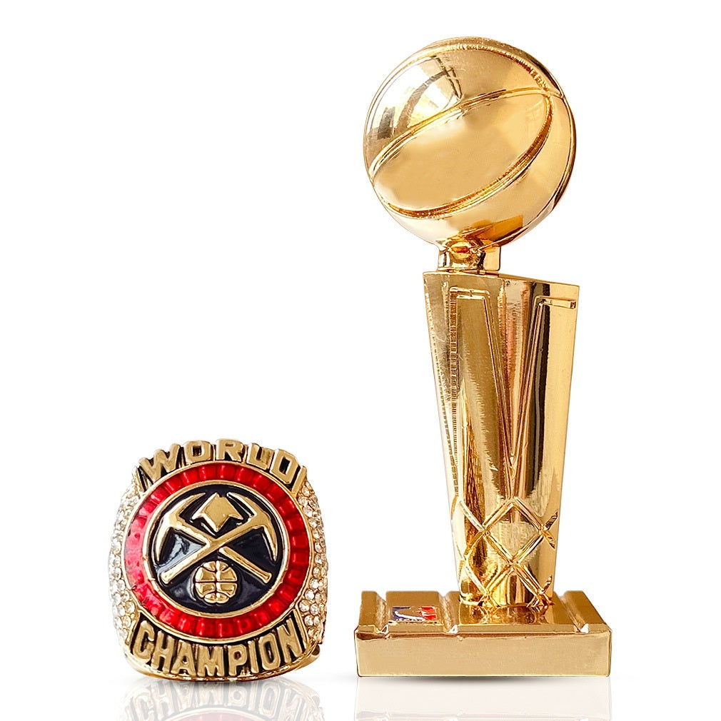2023 Denver Nuggets Championship Ring & Trophy  – Collectible MVP Basketball Memorabilia