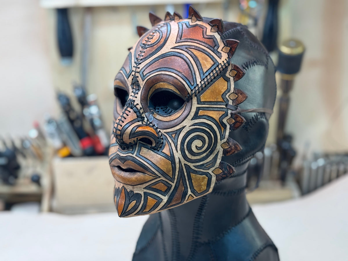 Leather Tribal Mask Printable Pattern Bundle — Intermediate + Advanced