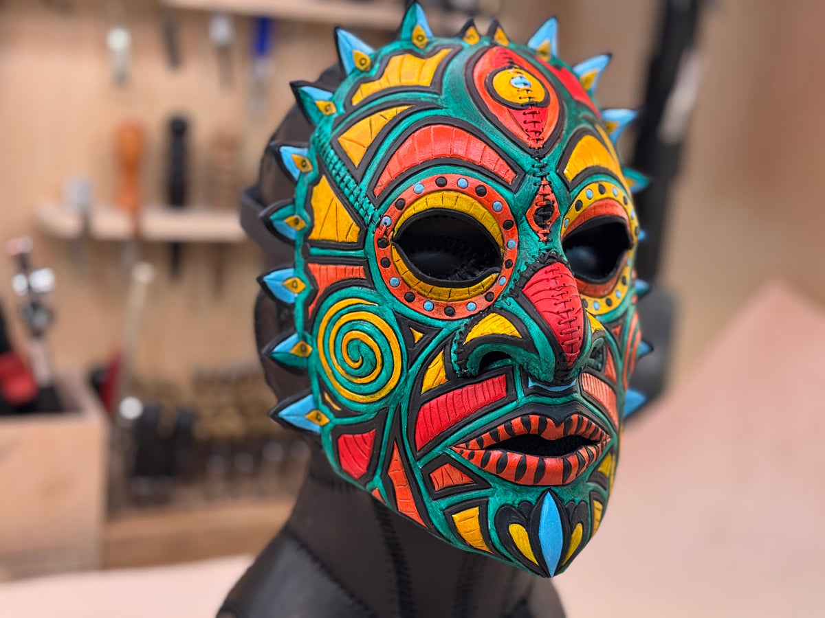 Leather Tribal Mask Printable Pattern Bundle — Intermediate + Advanced