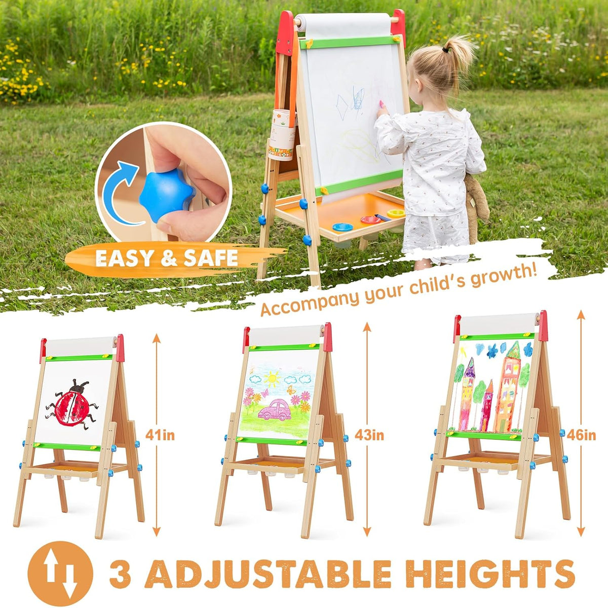 3-in-1 Art Easel for Kids
